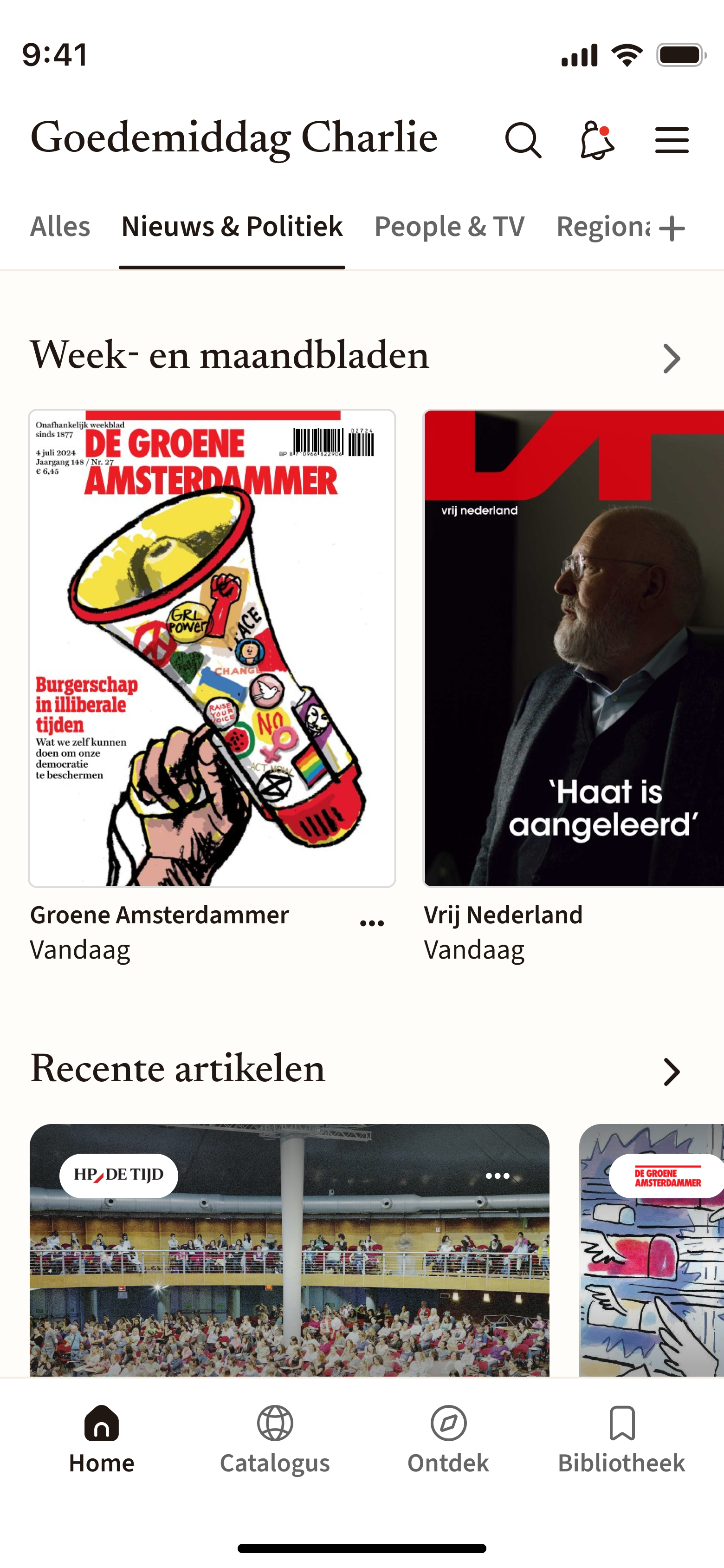 iphone screen of website Blendle