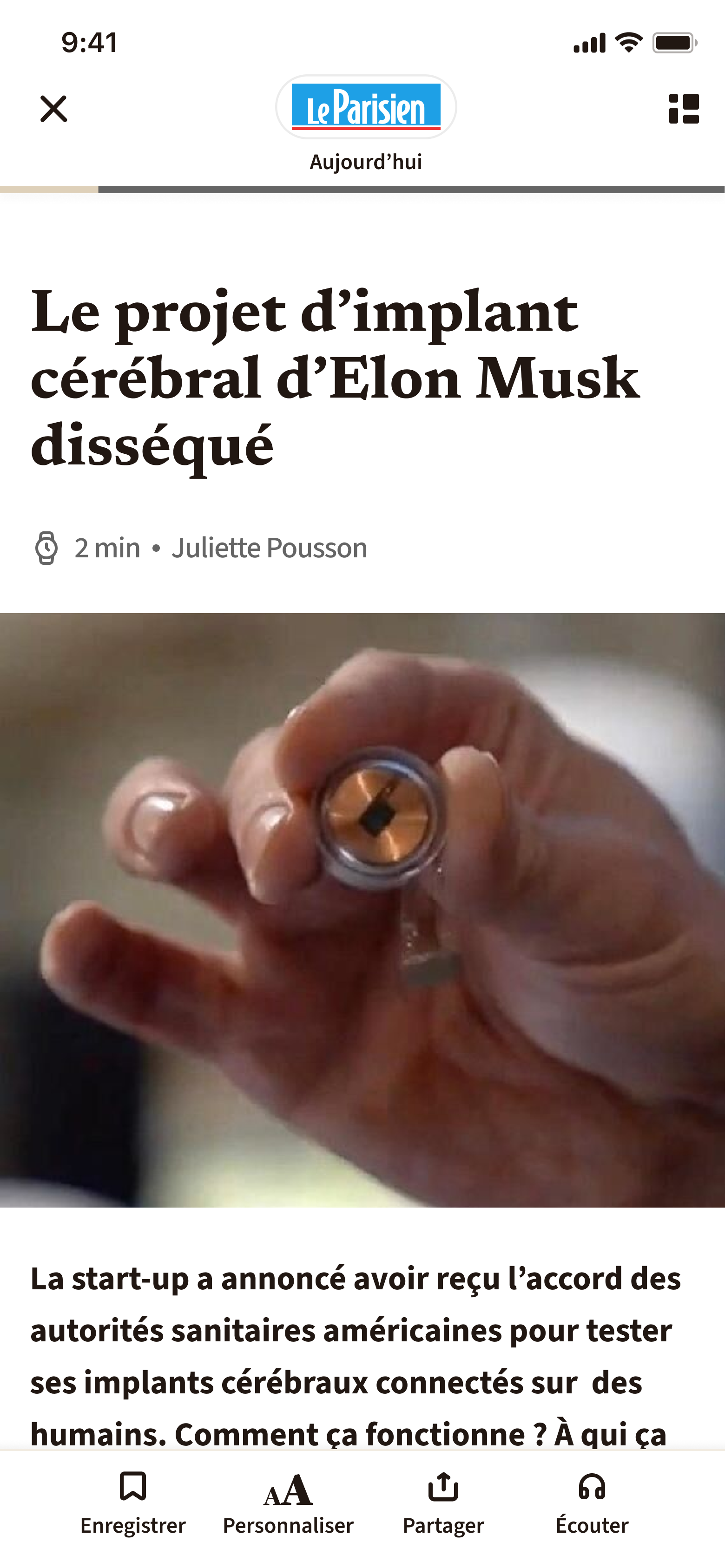 iphone screen of article Cafeyn