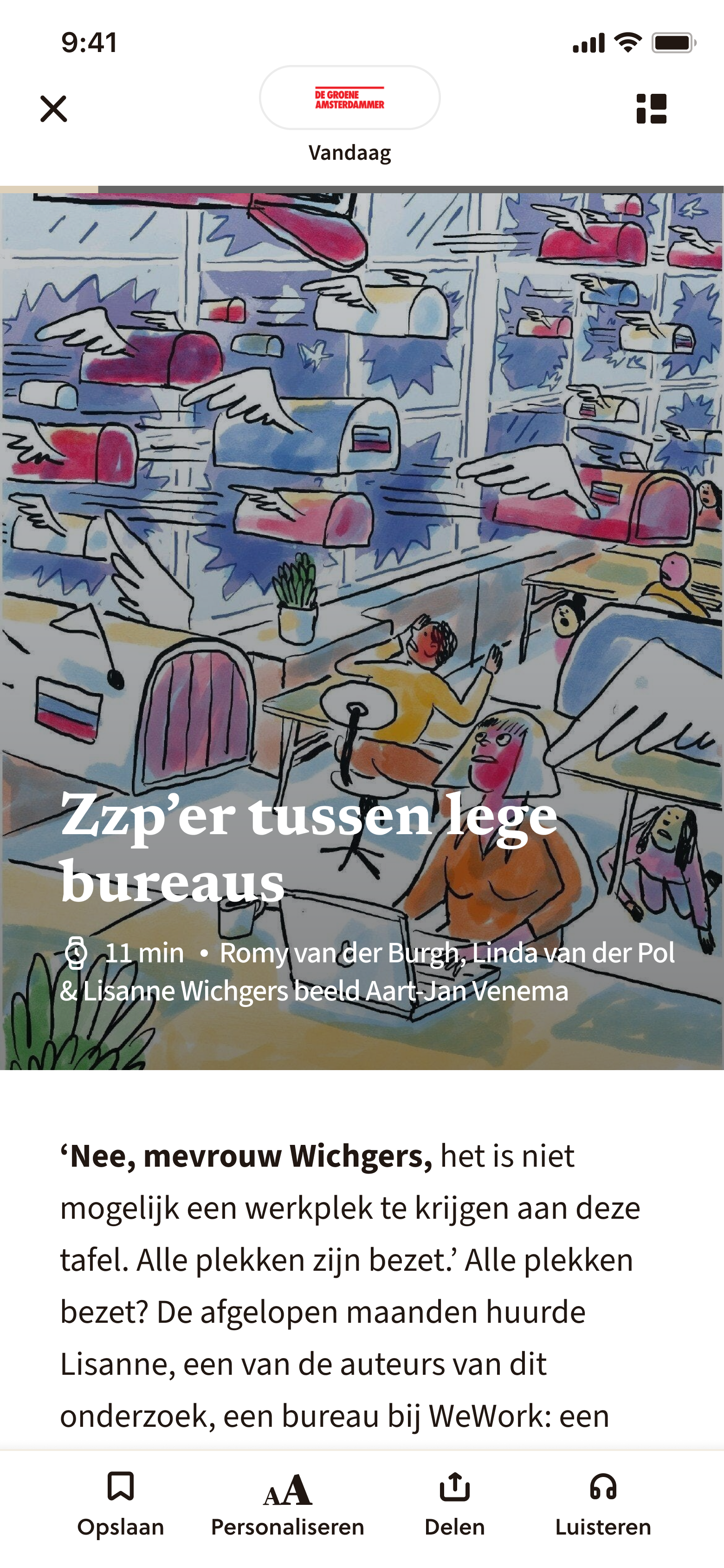 iphone screen of article Cafeyn