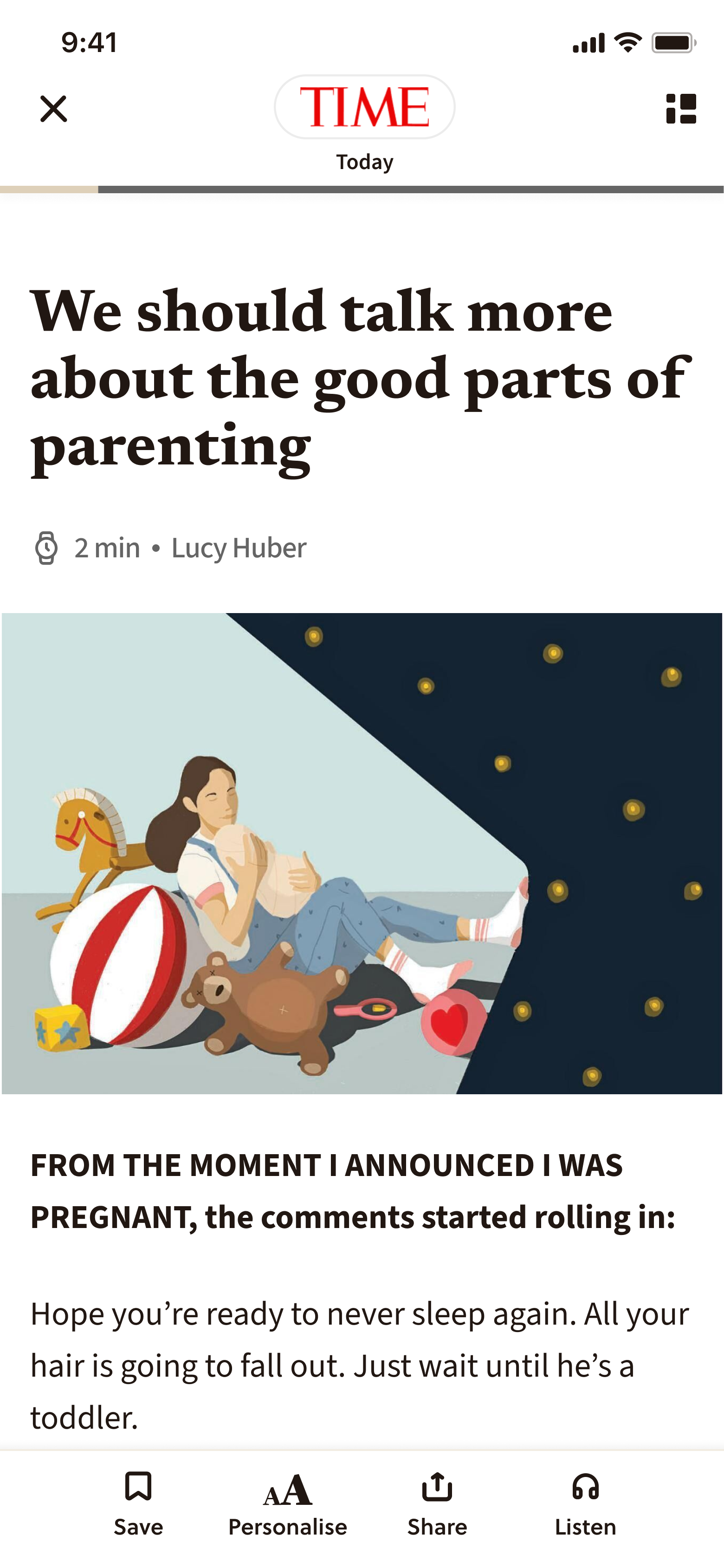 iphone screen of article Cafeyn