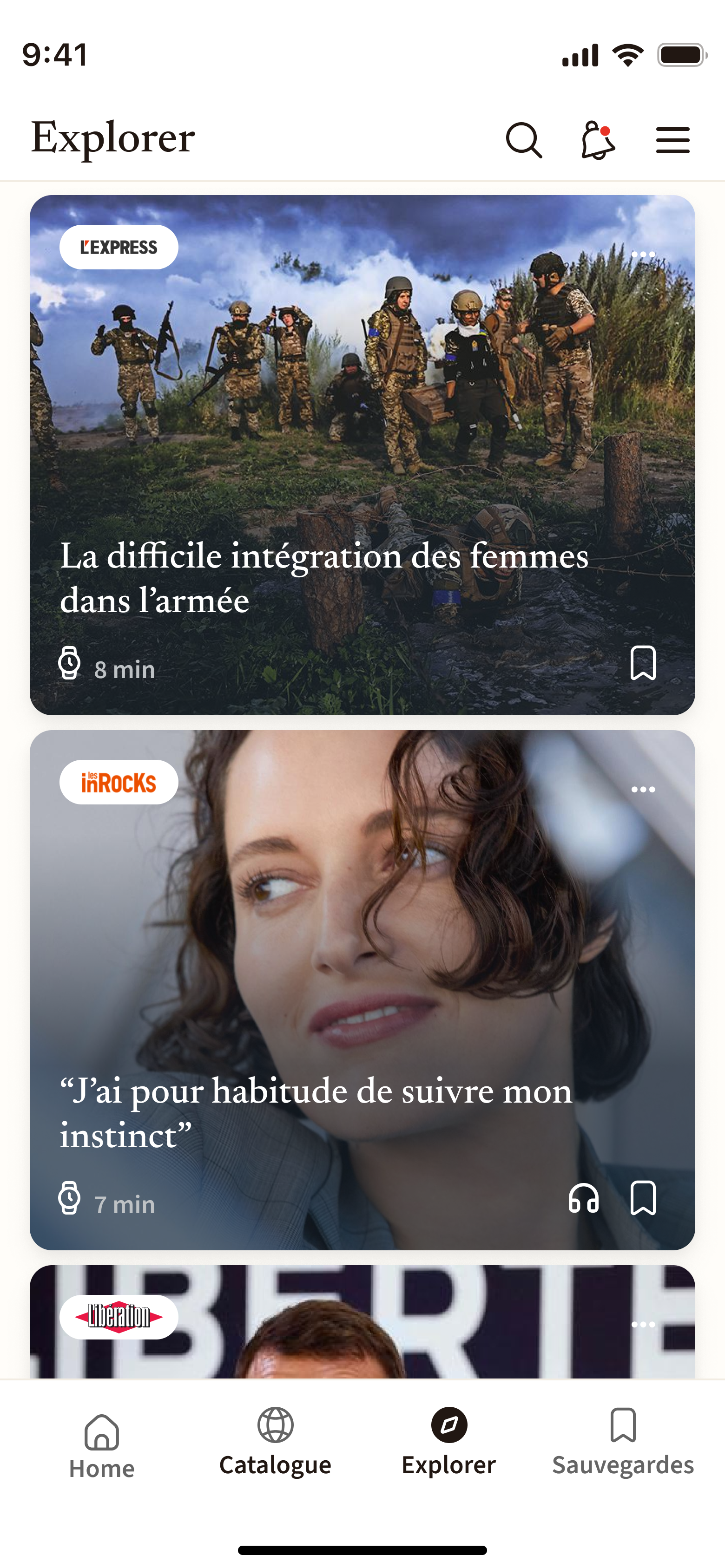 iphone screen of website Cafeyn